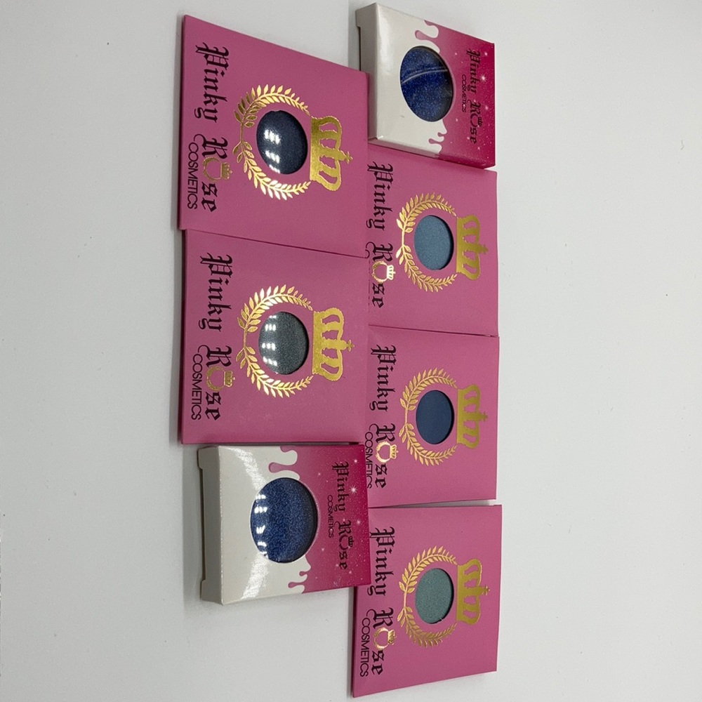 Pinky Rose single eyeshadow lot bundle in an assortment of blues; matte shimmer!